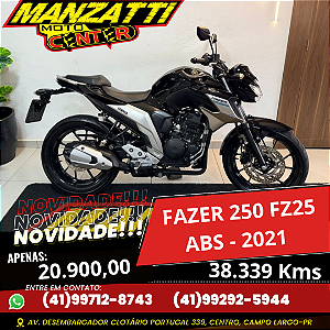Moto Yamaha Fazer 250cc FZ25 ABS Preta 2021