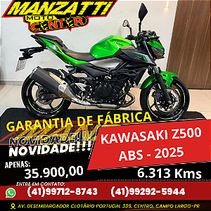 Moto Kawasaki Z 500 ABS Verde 2025 - Garantia de Fábrica