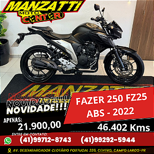 Moto Yamaha Fazer 250cc FZ25 ABS Preta 2022