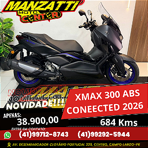 Moto Yamaha XMAX 300 Connected ABS Preta 2026 - Garantia de Fábrica