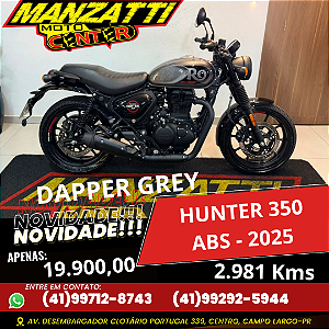 Moto Royal Enfield Hunter Dapper Grey 350 ABS Cinza 2025