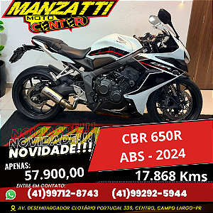 Moto Honda CBR 650R ABS Branca 2024 - Equipada