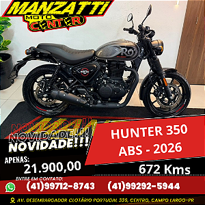 Moto Royal Enfield Hunter Dapper Grey 350 ABS Cinza 2026