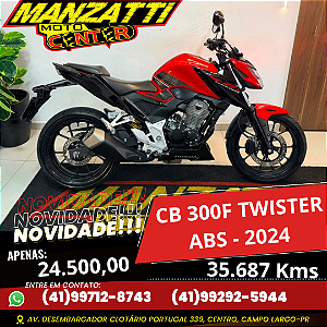 Moto Honda CB300F Twister ABS Vermelha 2024