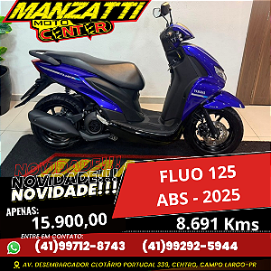 Moto Yamaha Fluo 125cc ABS Azul 2025 - Garantia de Fábrica