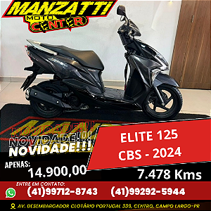 Moto Honda Elite 125 CBS Cinza 2024