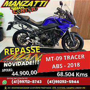 Moto Yamaha MT-09 Tracer 850cc Azul 2018 - REPASSE