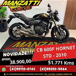 Moto Honda CB600F Hornet STD Preta 2010