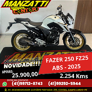 Yamaha Fazer 250cc FZ25 ABS 2025 Branca