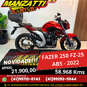 Moto Yamaha Fazer 250cc FZ25 ABS 2022 Vermelha
