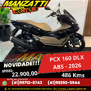 Moto Honda PCX 160 DLX ABS Preta 2026