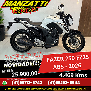 Moto Yamaha Fazer 250cc FZ25 ABS 2026 Branca
