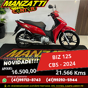 Moto Honda Biz 125 Vermelha 2022