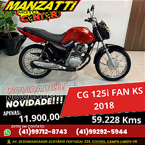 Moto Honda CG 125i FAN KS Vermelha 2018