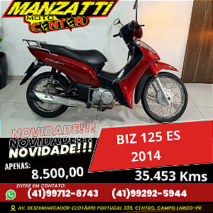 Moto Honda Biz 125 ES Vermelha 2014