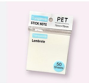 Bloco de Notas Adesivas - Transparente 76mm x 76mm