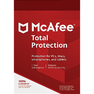 Antivírus McAfee Total Protection - Proteção para 1 Dispositivo - 1 ano - Digital para download - Nota Fiscal