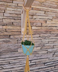 Suporte Para Plantas Em Macramê - Borboletas Amarelas