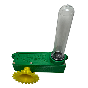 Alimentador Externo com circuito, "labirinto", cor VERDE COM BICO AMARELO. (kit COMPLETO)