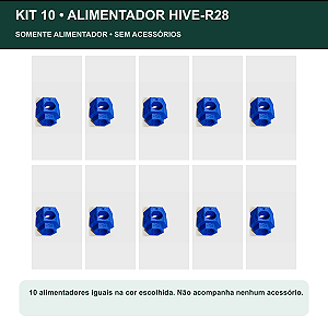 Kit 10 Alimentador Hive-R28 para Garrafa PET — Sem Acessórios