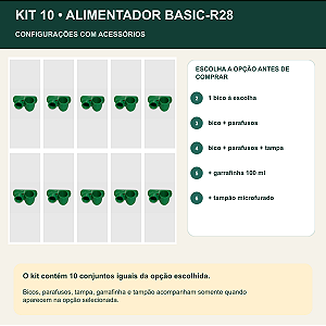 Kit 10 Alimentadores Basic-R28 com Bico de Entrada