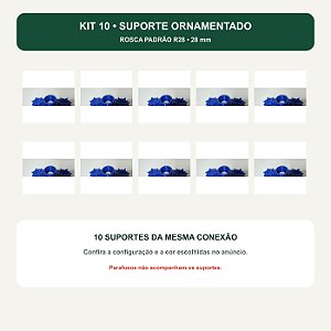 Kit 10 Suporte Ornamentado R28 sem Tampão para Abelha Sem Ferrão