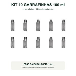 Kit 10 Garrafinha 100 ml com Tampa Furada para Meliponicultura