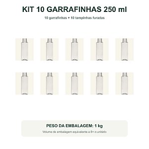 Kit 10 Garrafinha 250 ml com Tampa Furada para Meliponicultura