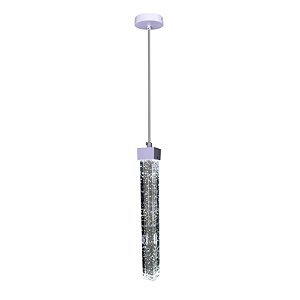 Pendente Cristal Bolhas Empire Tubinho Quadrado 30cm 5w