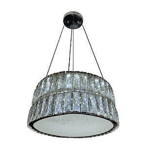Lustre Pendente Cristal Led Baccialle Redondo 80w Bivolt