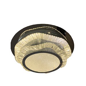 Lustre Plafon Led Cristal Redondo Duplo 60w Bivolt