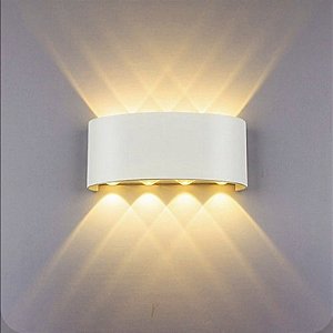 Arandela 8 Fachos LED Branca 12w IP65