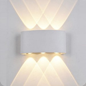 Arandela 6 Fachos LED Branca 8w IP65