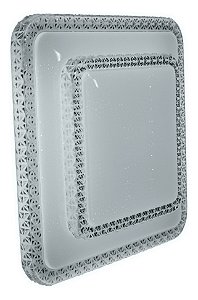Plafon Shine 43cm Cristal Led Quadrado Duplo Sobrepor 60w Bivolt MultiCores