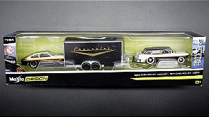 1955 Chevrolet Nomad, Trailer e 1971 Chevrolet Vega - 11404 | 1:64 | Design Team Haulers | Maisto