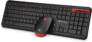 TECLADO + MOUSE SEM FIO C3TECH K-W100BK