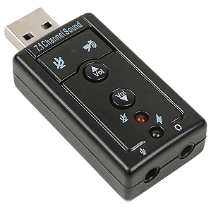 PLACA DE SOM USB 7.1 / 2 SAÍDAS P2