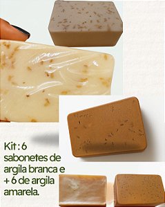 Kit sabonetes Argilas Branca e Amarela