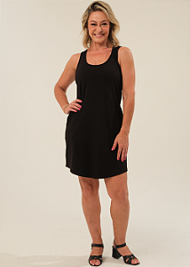 Vestido Regata Nadador Moletinho Preto Basico