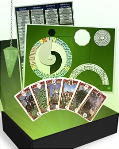 Combo Místico - Mesa Radiônica, Folha de Apoio, Pêndulo, Baralho Tarot Cigano