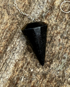 Pêndulo de Cristal Natural - Obsidiana Negra