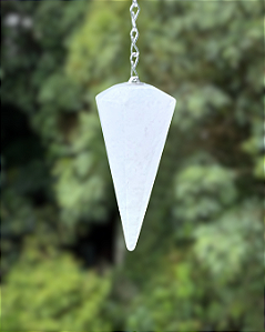 Pêndulo de Cristal Natural - Quartzo Leitoso