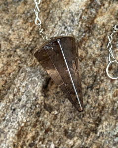 Pêndulo de Cristal Natural - Quartzo Fumê