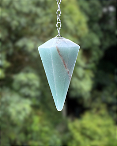 Pêndulo de Cristal Natural - Quartzo Verde