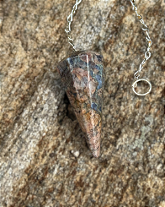 Pêndulo de Cristal Natural - Riolita Rosa