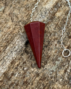 Pêndulo de Cristal Natural - Jaspe Vermelho