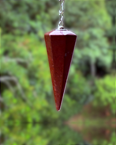 Pêndulo de Cristal Natural - Jaspe Vermelho