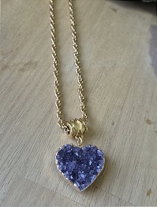 Lume Drusa Ametista Coração