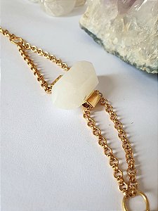 Pulseira Quartzo Branco Biterminado