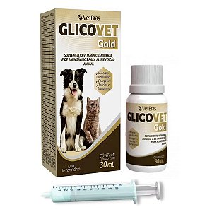 Glicovet Gold Suplemento Vitamínico Para Cães Gatos Aves 30ml